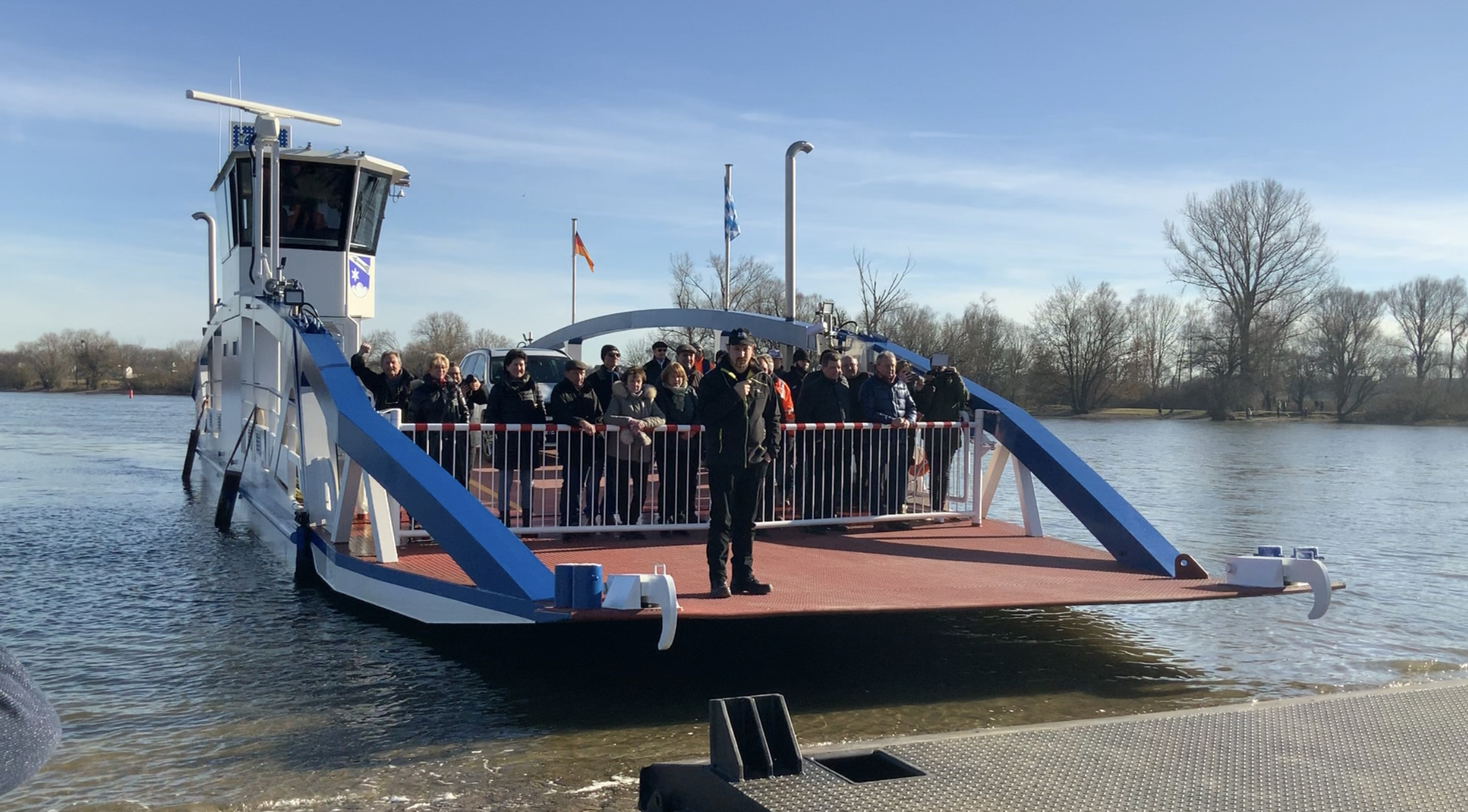 Donaufähre Posching in der Winterpause 