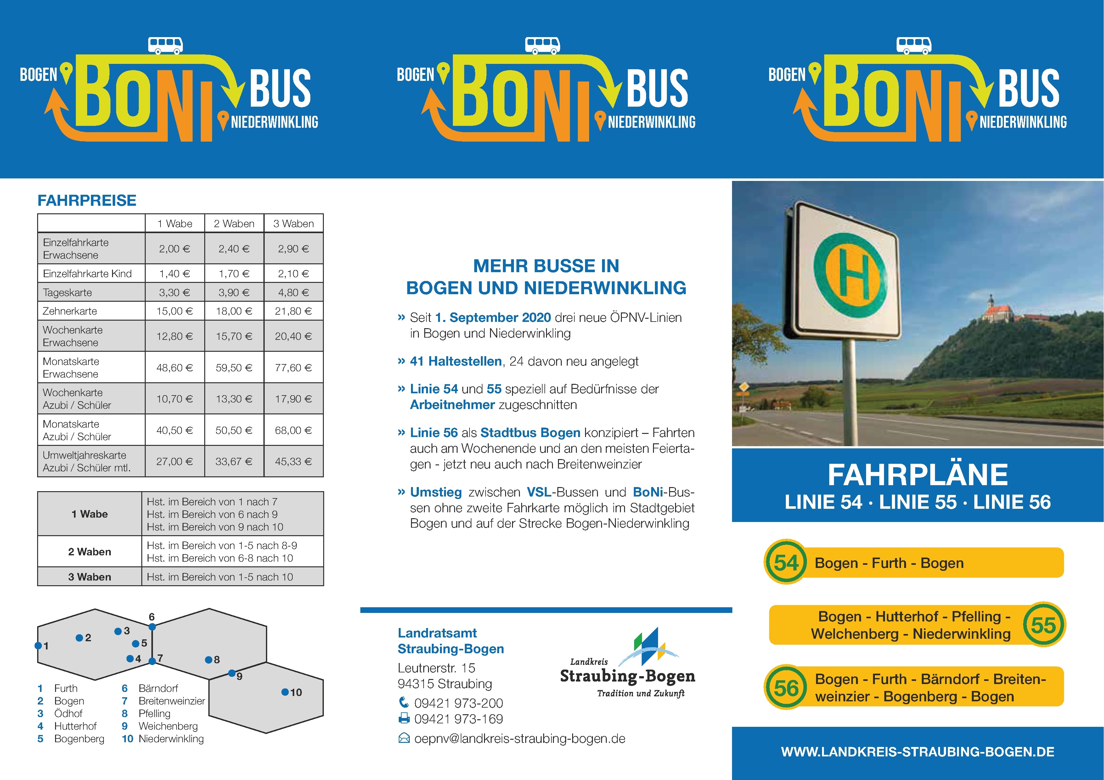 BONI Bus Fahrplan ab September 2022